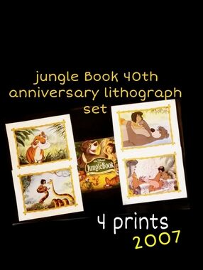 Disney Jungle Book 40th Anniversary 4 Print  Lithograph Set